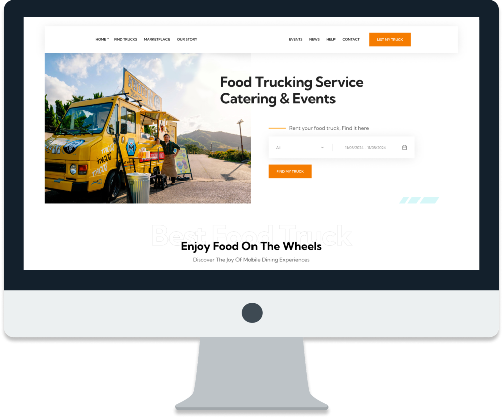 Food Truck Website Development features