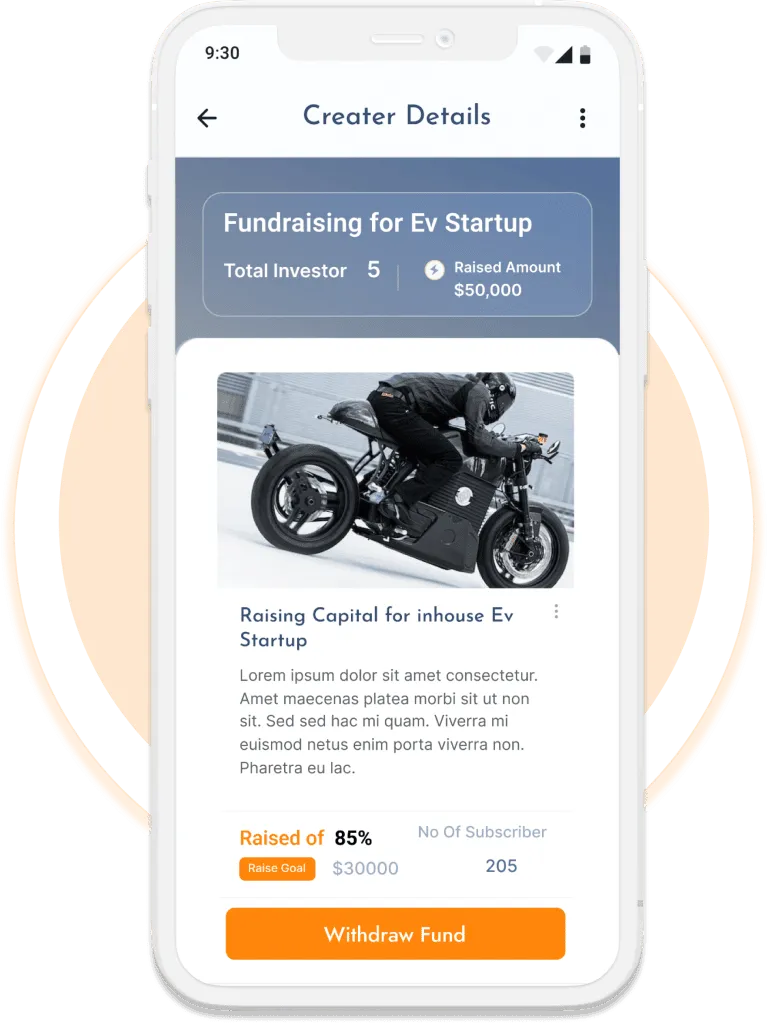 Project Creator Panel Crowdfunding App Development